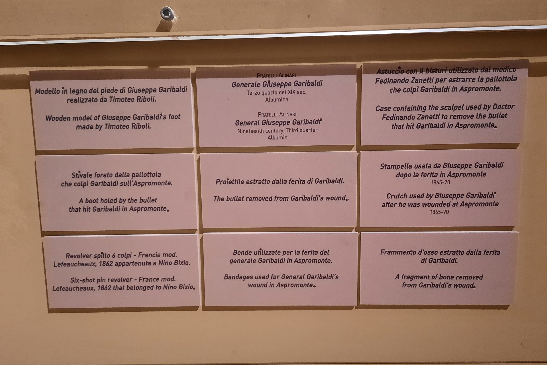 Garibaldi's wounding memorabilia, Museo Centrale del Risorgimento, Rome - 04.jpg